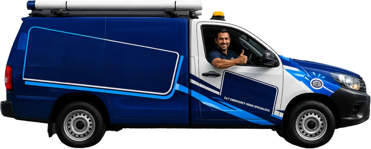 Our drain service van out on a Clontarf job