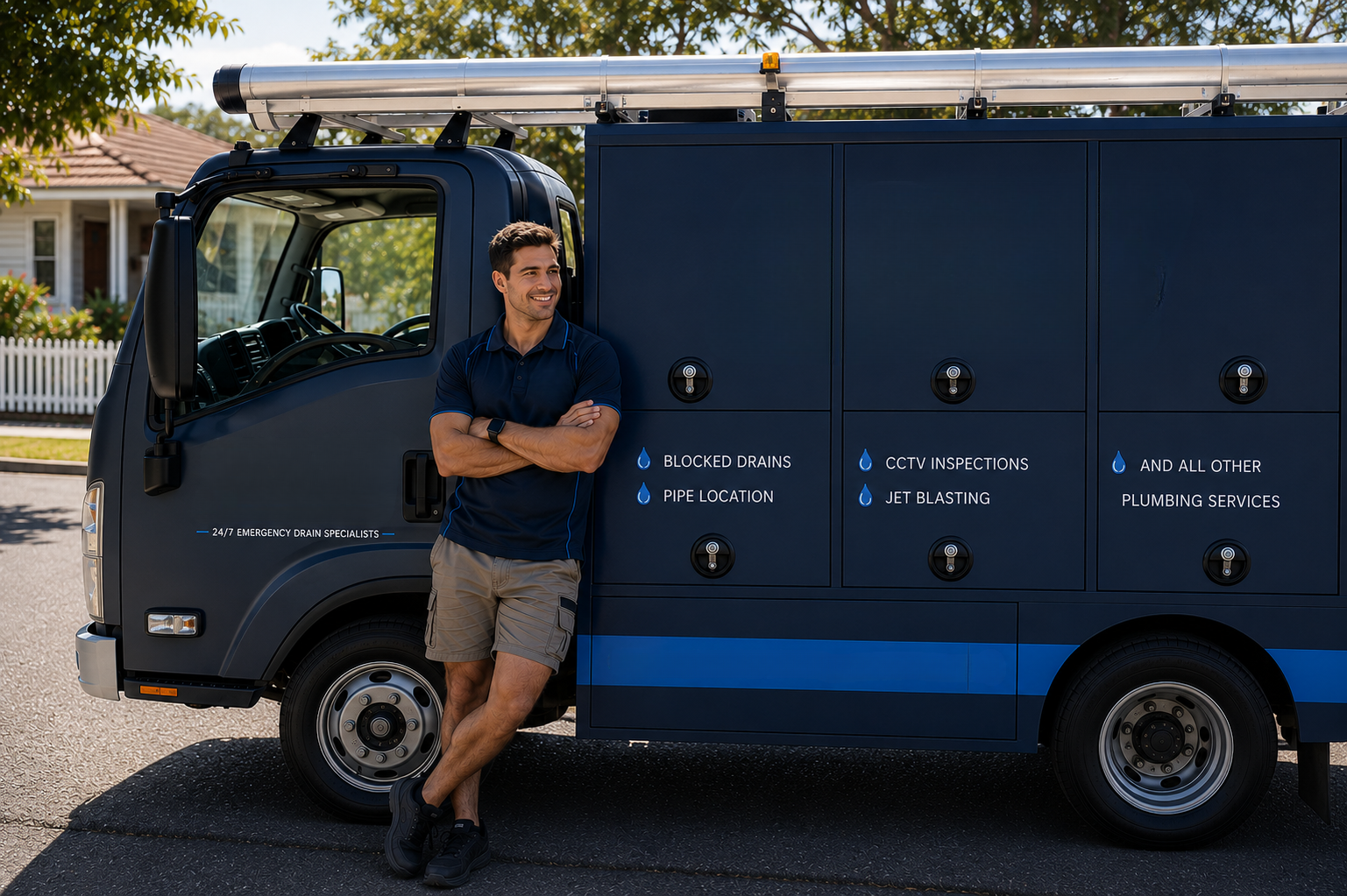 Plumber with Clontarf Blocked Drains van