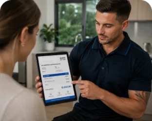 Going through the estimate with a Clontarf customer